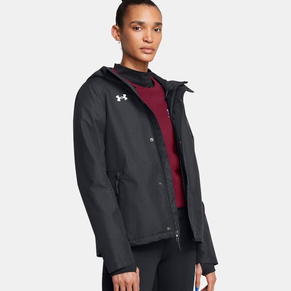 BNWT Under Armour Stormproof Lined Women's Rain Jacket, Black, Large - Picture 1 of 6